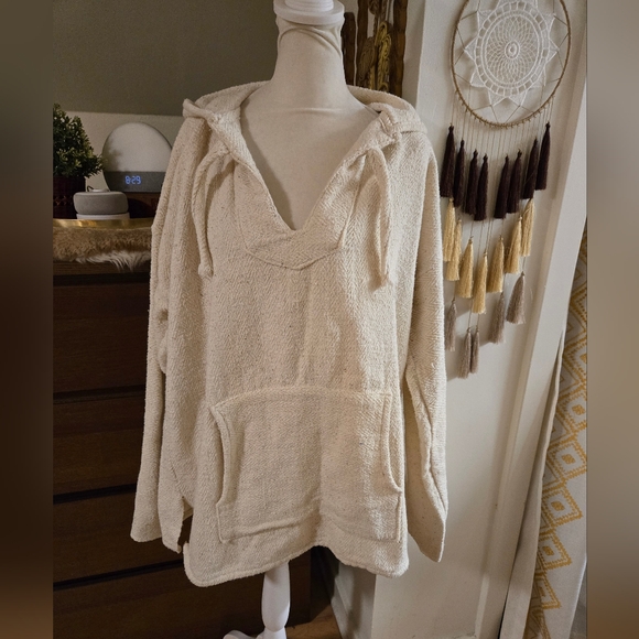 White cream baja hoodie sweatshirt - Picture 2 of 5